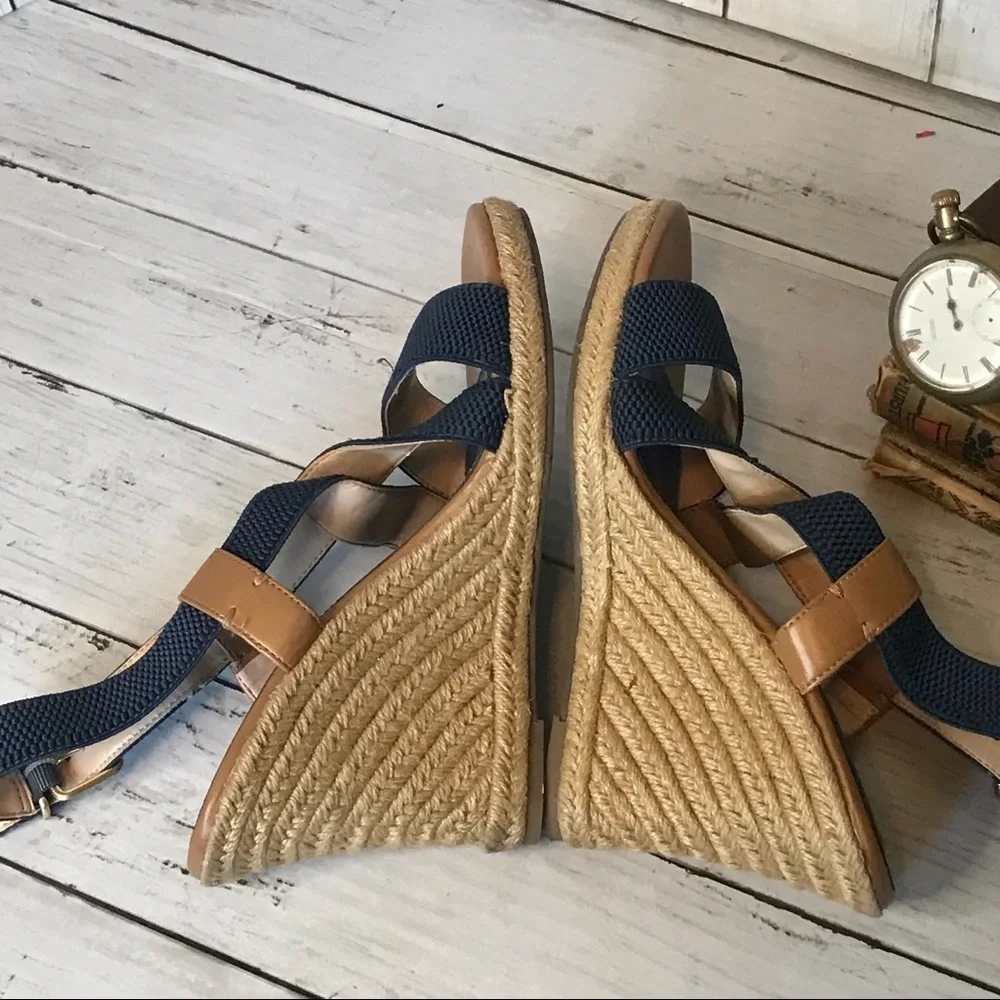 Banana Republic Navy Tecla Espadrille Wedge Sandal